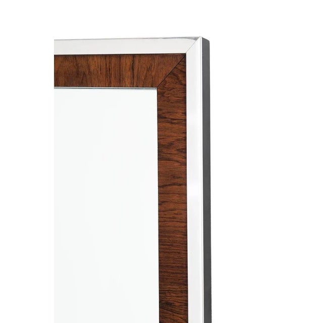Knoll Florence Knoll Style Rosewood and Chrome Mirror For Sale - Image 4 of 5
