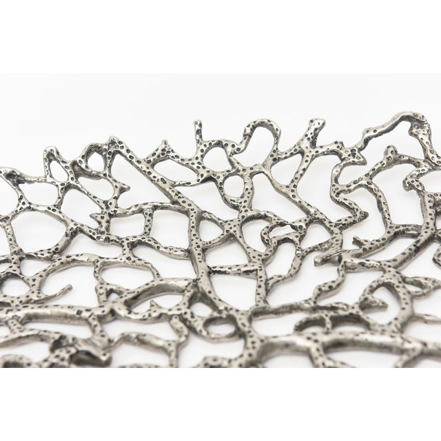 Donna Karan for Lenox Abstract Coral Silver Oval Tray For Sale In Miami - Image 6 of 11