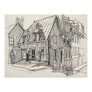 1930s Norman Kent City Architectural Drawing For Sale