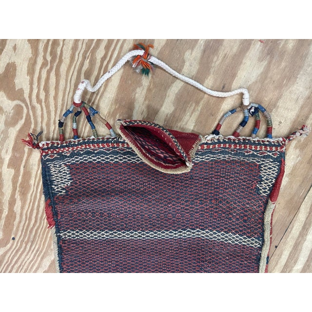 Antique Persian Handmade Kurdish Salt Bag For Sale In Chicago - Image 6 of 9