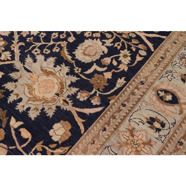 Textile Oriental Ziegler Blue Green Hand-Knotted Wool Rug - 9'4'' X 12'6'' For Sale - Image 7 of 8