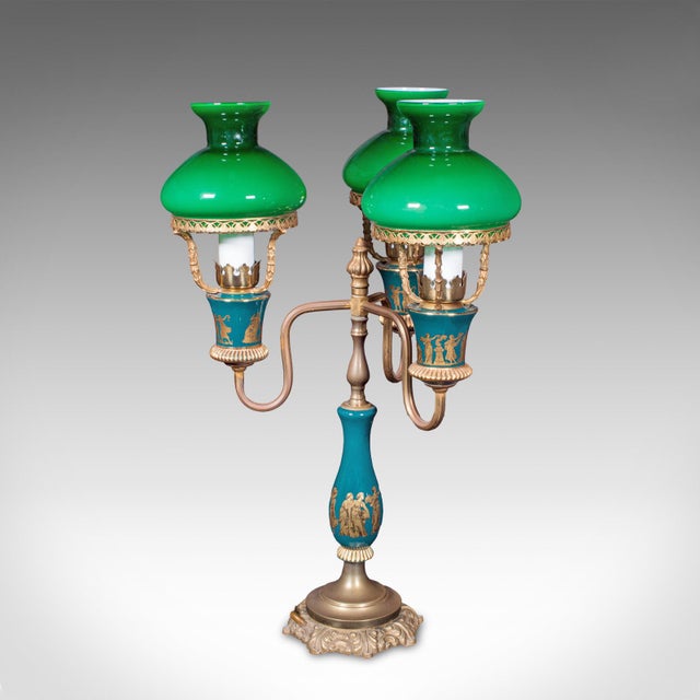 Vintage Three Branch Table Lamp, English, Accent Light, Neoclassical Revival For Sale - Image 4 of 12