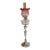 Antique 34" Victorian Silver-Plated Banquet Oil Lamp Hawksworth, Eyre & Co. (Sheffield) Cranberry Glass For Sale