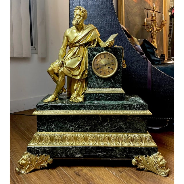 Honoré Pons 19th Century Monumental Sized French Empire Mantel Clock For Sale - Image 10 of 13