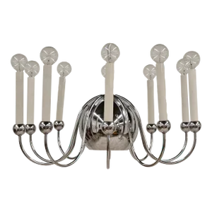 1960s George Kovacs 10 Arm Chrome Chandelier by Lightolier