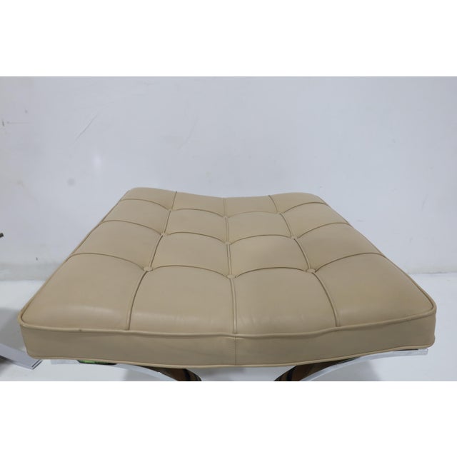 Knoll Mies Van Der Rohe Barcelona Chairs and Ottoman in Volo Leather For Sale - Image 12 of 12
