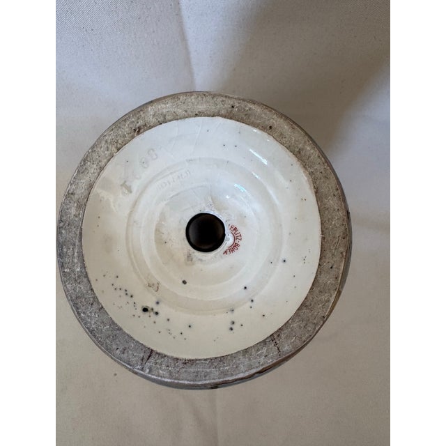 Turn-Teplitz Bohemia Hand-Painted Art Nouveau Vase Converted Lamp Base For Sale - Image 4 of 4