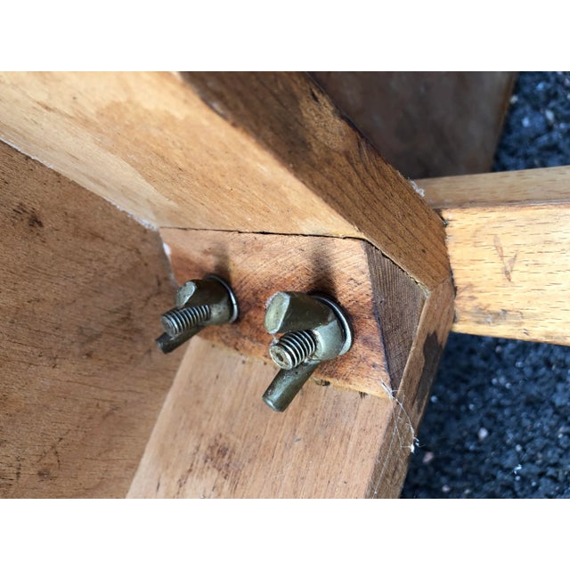 Wood Blue Formica Table, 1952 For Sale - Image 7 of 8