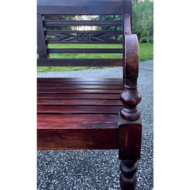 Balinese Teak Bench For Sale - Image 9 of 10