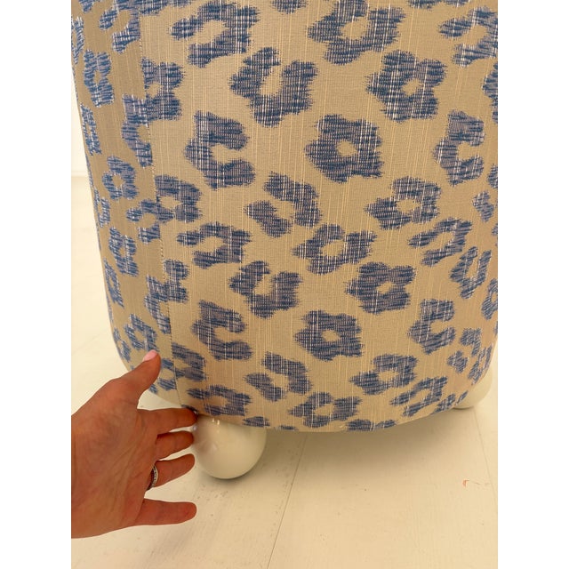 Blue Vintage Poufs in Textile, 1970s, Set of 2 For Sale - Image 8 of 11