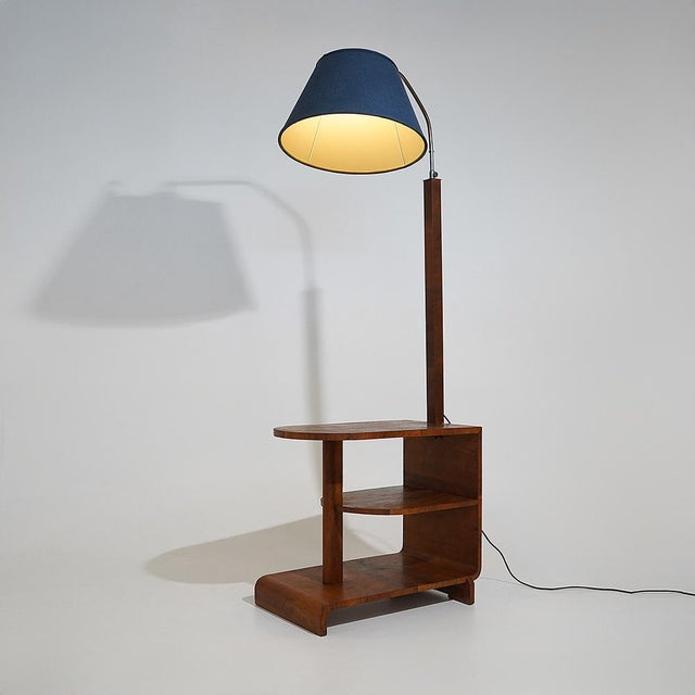 1930s Floor Lamp with Burl Table, 1930s For Sale - Image 5 of 17
