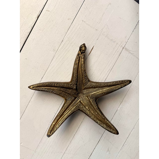 1970s Vintage Large Brass Starfish Sculpture For Sale - Image 5 of 11