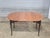 Store Item: Tiger Maple Benchmade Dining Table Black Painted Base 2 Leaves Description: Shaped table top of solid tiger...