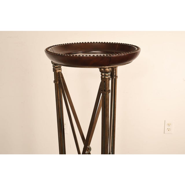 Brass Late 20th Century Regency Style Pair Of Mahogany Pedestal Plant Stands For Sale - Image 8 of 18