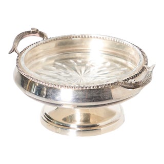 1940s Mid-Century Modern Individual Caviar Server Silver Plate For Sale