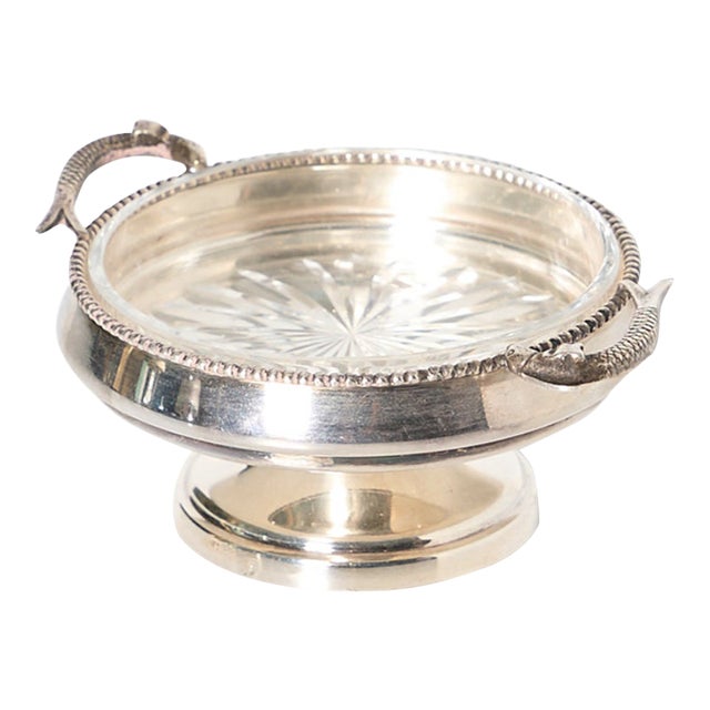 1940s Mid-Century Modern Individual Caviar Server Silver Plate For Sale