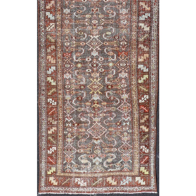 Antique Northwest Persian Runner With Geometric Tribal Design For Sale - Image 4 of 11