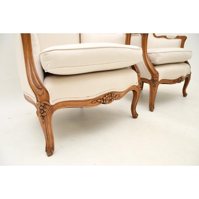 Set of French Walnut Chairs, 1930s, Set of 2 For Sale - Image 11 of 12