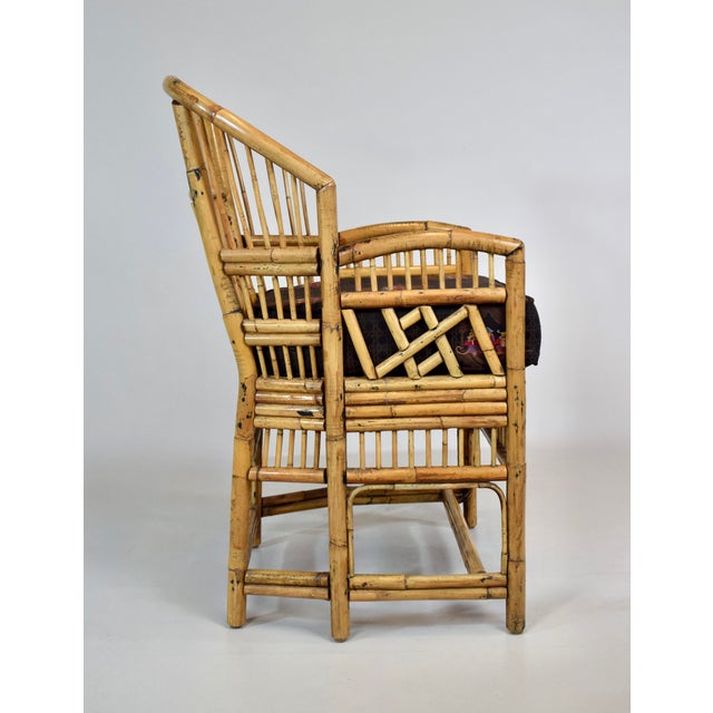 Mid 20th Century Mid-20th Century Coastal Brighton Pavilion Bamboo and Cane Accent Chair For Sale - Image 5 of 12
