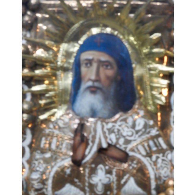 19th Century Greek Icon of St Anthony For Sale In Nashville - Image 6 of 11