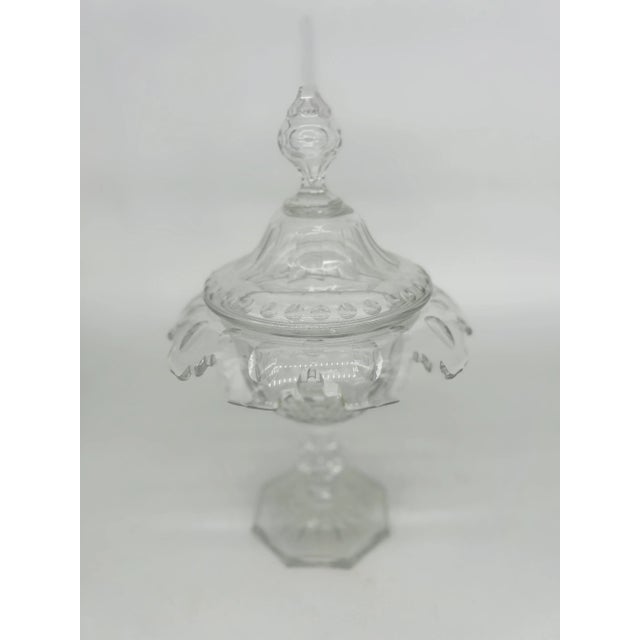 Traditional Antique Anglo-Irish Cut Crystal Lidded Urn For Sale - Image 3 of 11