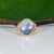 2020s 5.8Ct Rainbow Moonstone Cabochon Ring With Earth-Mined Diamonds: Solid 14k Gold, Size 6.75 For Sale - Image 5 of 9