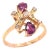 14 Karat Yellow Gold Freeform Ruby and Diamond Ring For Sale