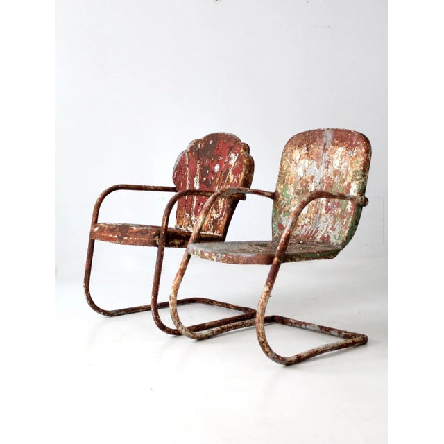MidCentury Metal Patio Chairs Set of 2 Chairish