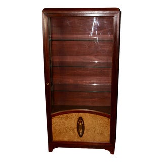 Art Deco Marquetry Display Case, 1925 For Sale