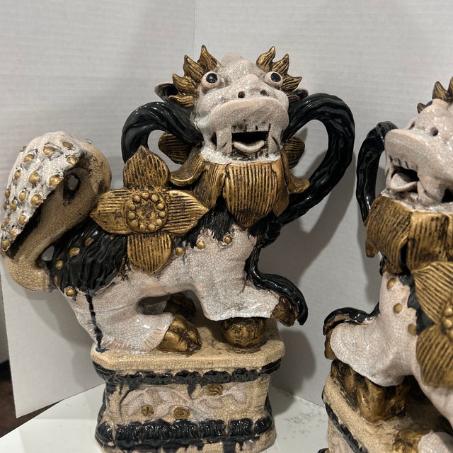 1980s Foo Dog Statues For Sale - Image 4 of 12