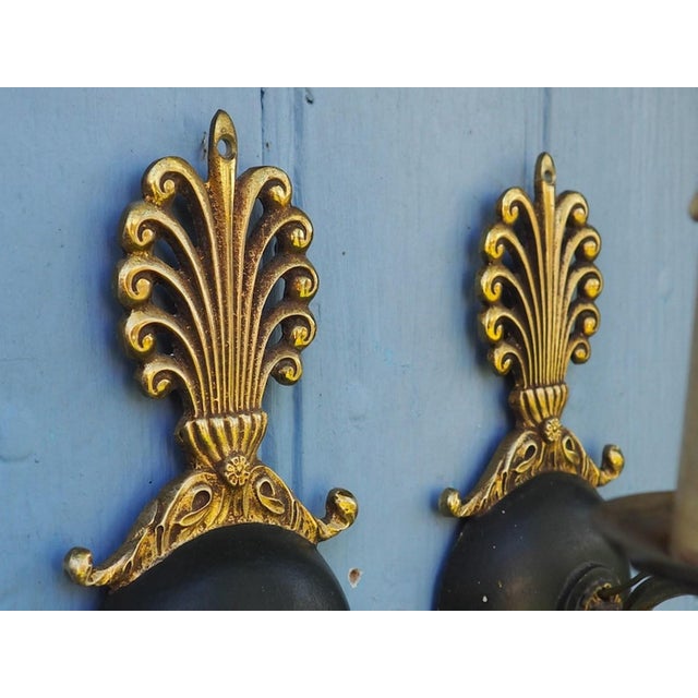 French Serpent Wall Sconces in Ornate Bronze and Gold, 1920s, Set of 2 For Sale - Image 11 of 18