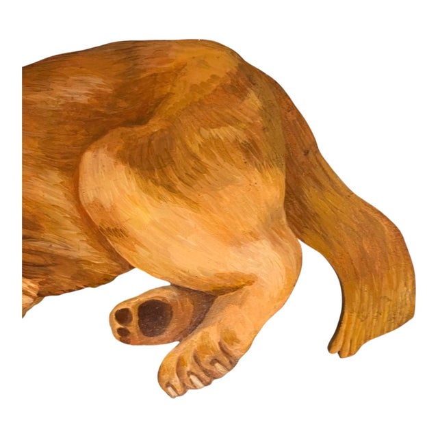 Vintage Original Painting Golden Retriever Dog For Sale - Image 4 of 6