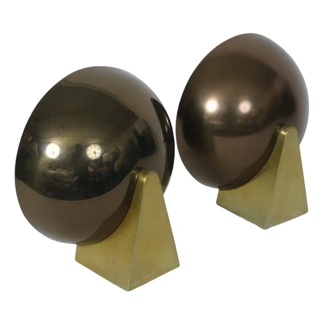 Pair of Kurt Versen Brass & Antique Bronze Tone Sconces, 1930's For Sale