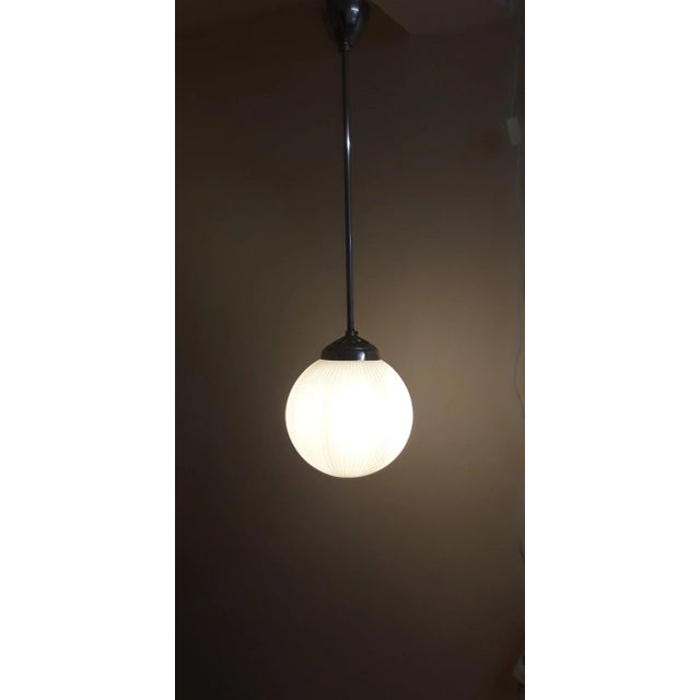 Metal Vintage Ceiling Lamp on Chrome-Plated Metal Mount, 1960s For Sale - Image 7 of 7