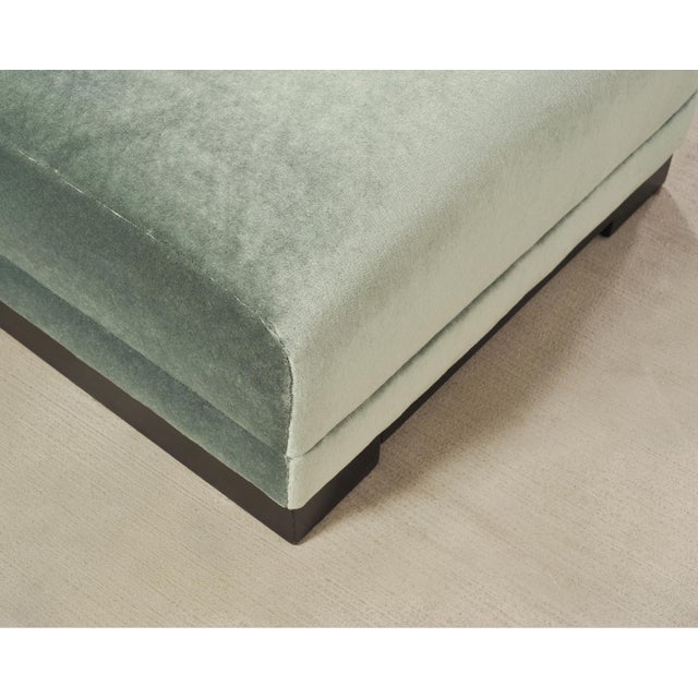 Modern Sage Green Mohair Chaise Longue Daybed on Ebonized Base For Sale - Image 18 of 18