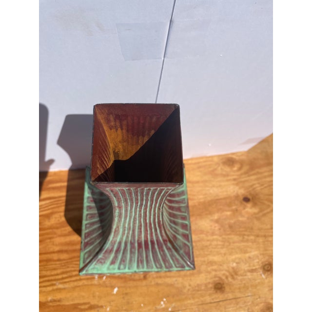 1980s 1980s Roman Style Brushed Bronze Steel Vase For Sale - Image 5 of 5