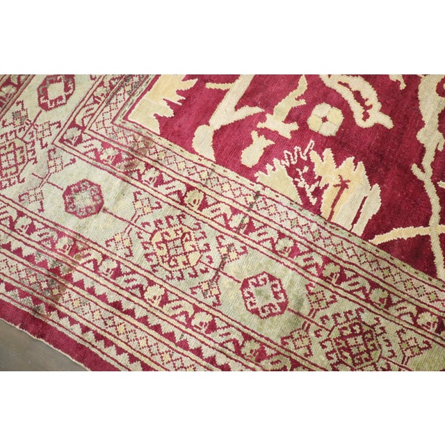 Folk Art Zabihi Collection Large Square Turkish Oushak Rug For Sale - Image 3 of 12