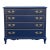 1970's French Style Blue and Gold Chest of Drawers in Satin Finish For Sale