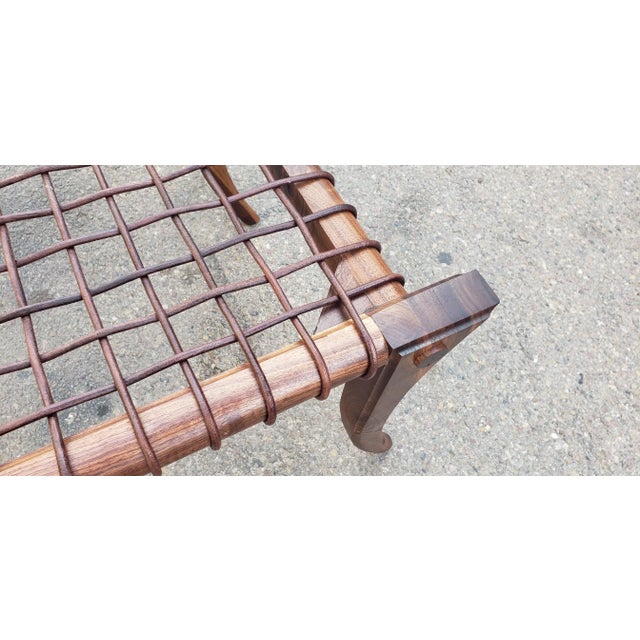 Vintage Solid Walnut Klismos Ottomans For Sale - Image 4 of 7