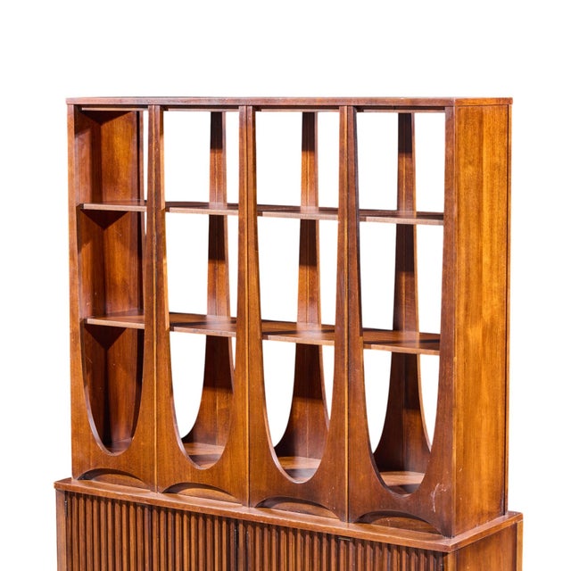 Broyhill Brasilia Mid Century Walnut Room Divider For Sale In Chicago - Image 6 of 10
