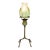 Antique Tiffany Studios Pulled Feather Favrile Glass Blown-Out Candlestick Lamp For Sale