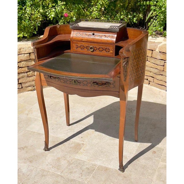Louis XV / Louis XVI Transition Marquetry Desk For Sale - Image 9 of 13