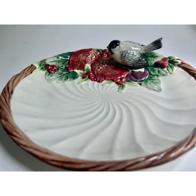 1993 Fitz & Floyd "Winter Fruit" Chickadee Porcelain Plate For Sale - Image 11 of 18