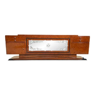 1940s Mastepiece French Art Deco Burl Wood Sideboard or Buffet For Sale