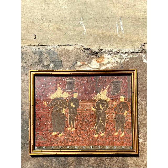 Vintage Asian Original Embroidered Silk Figurative For Sale - Image 4 of 12