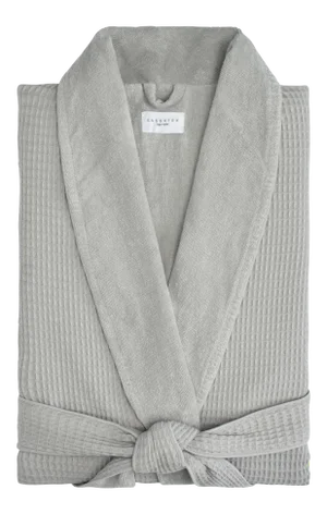 Hotel Waffle Terry Bathrobe in Small/Medium in Grey