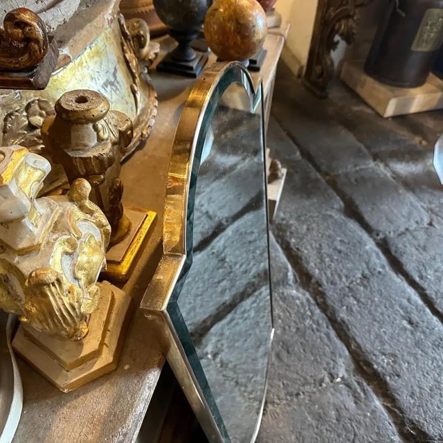 1950s Gio Ponti Style Mid-Century Modern Italian Brass Wall Mirror A superb example of Italian mid-century modern design,...