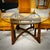 A refinished Adrian Pearsall Walnut Dining Table With Glass Top + Four Orange Dillingham Dining Chairs -- all in very good...