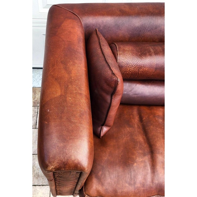 Mid Century Modern Italian Leather Sofa by Baxter of Italy For Sale - Image 9 of 18