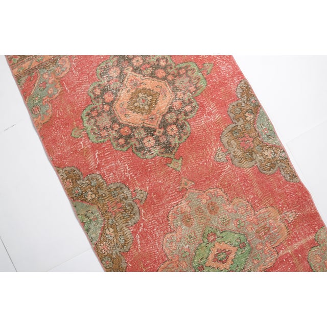 Oushak Vintage Orange Runner For Sale - Image 9 of 10